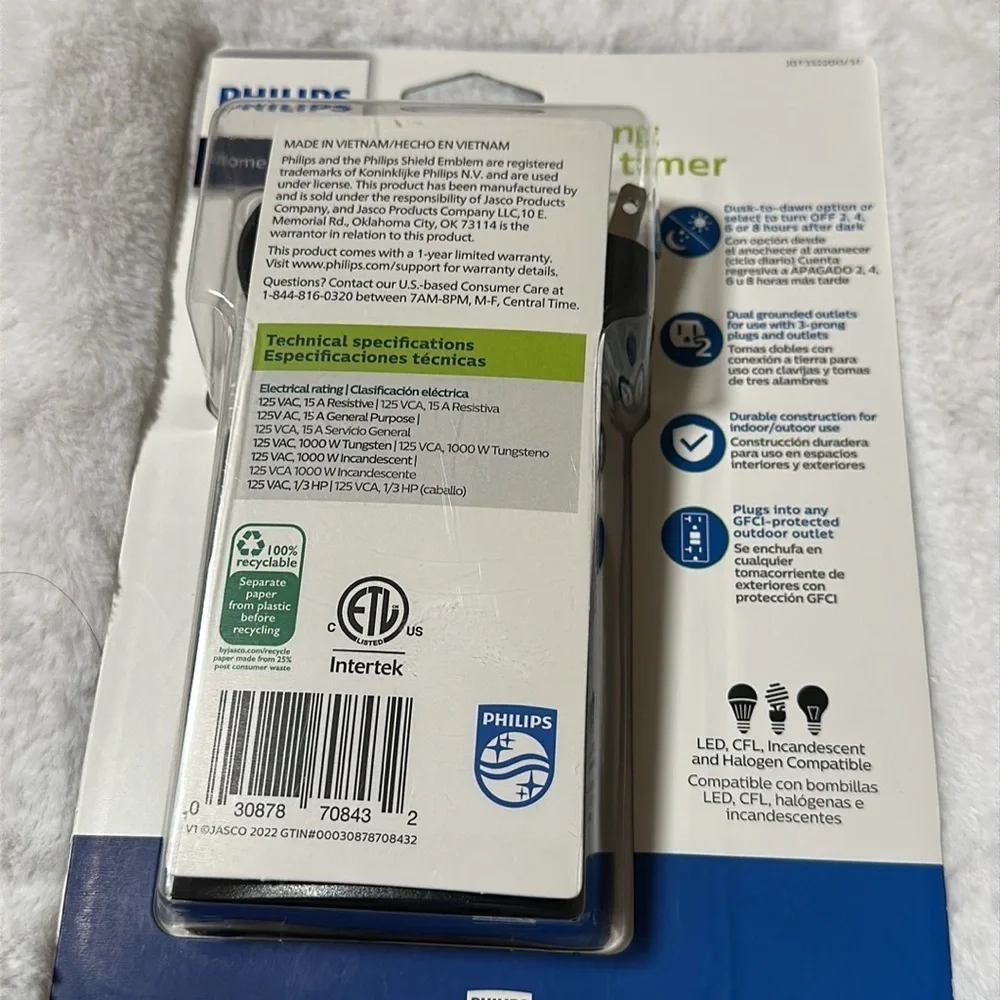 NEW Philips Light Sensing Countdown Outdoor Timer